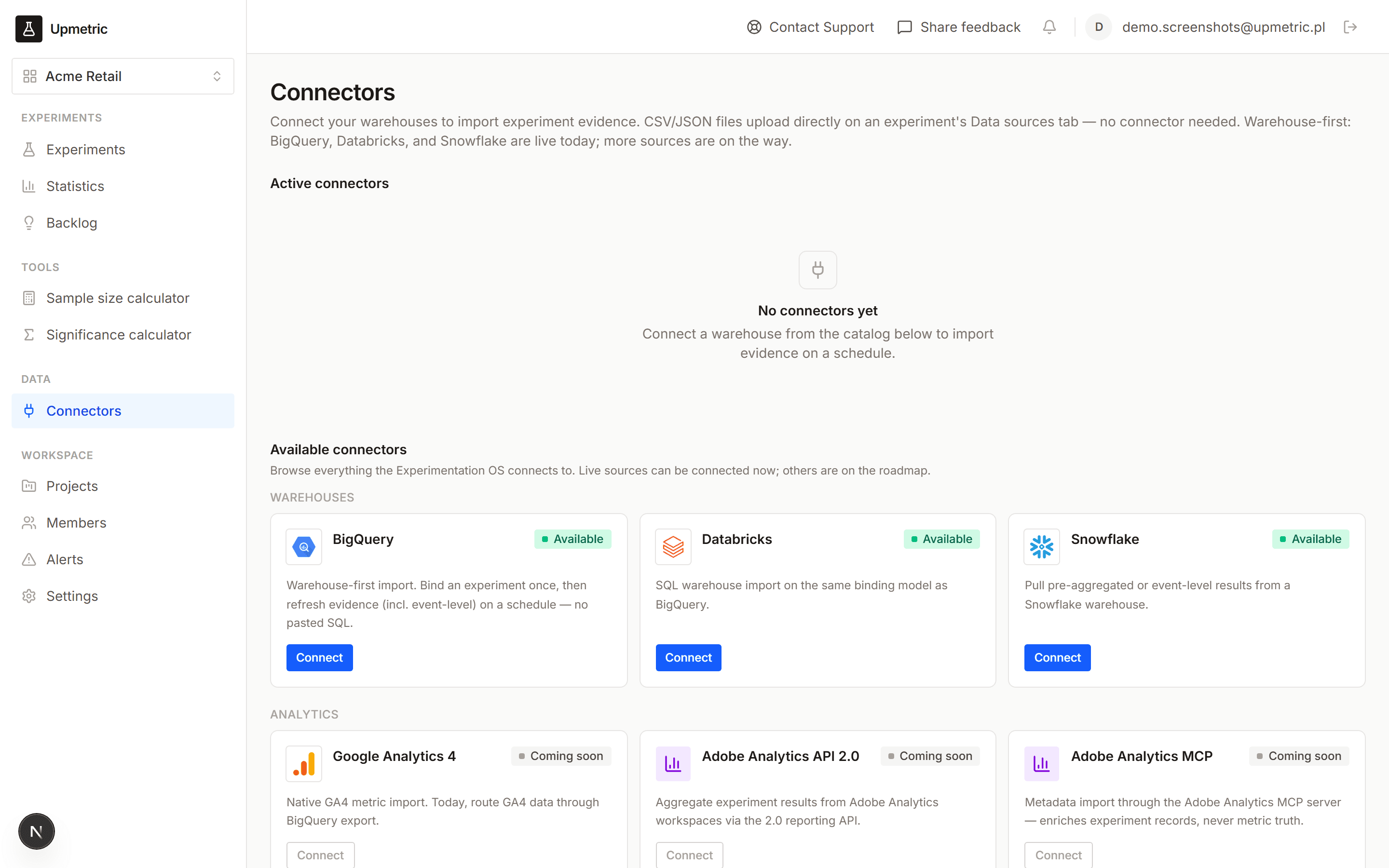 BigQuery data-source binding with source lineage and refresh schedule